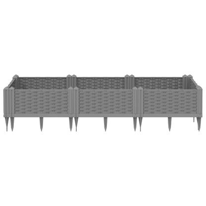 Garden Planter with Light Gray Spikes 125x40x28.5 cm PP