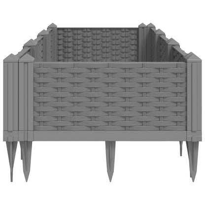 Garden Planter with Light Gray Spikes 125x40x28.5 cm PP