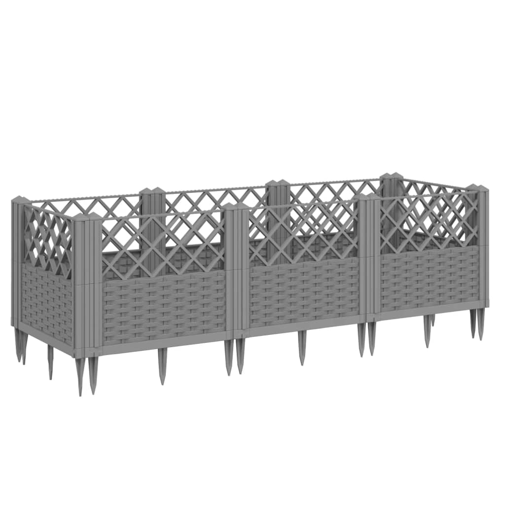 Garden Planter Light Gray Spikes 123.5x43.5x43.5 cm PP