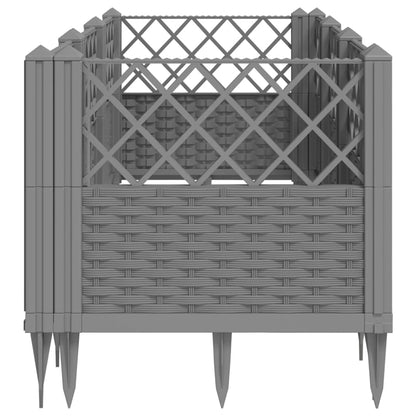 Garden Planter Light Gray Spikes 123.5x43.5x43.5 cm PP