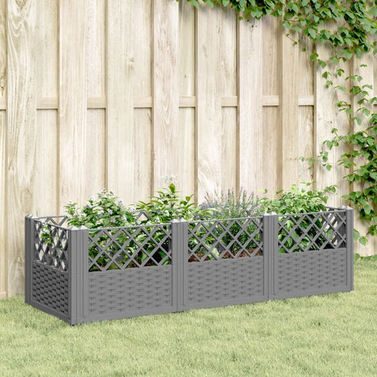 Fioriera Giardino Picchetti Grigio Chiaro 123,5x43,5x43,5 cm PP