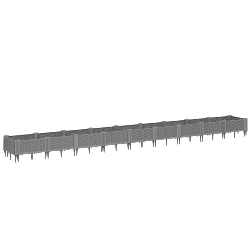 Garden Planter Light Gray Spikes 362.5x42.5x28.5 cm PP