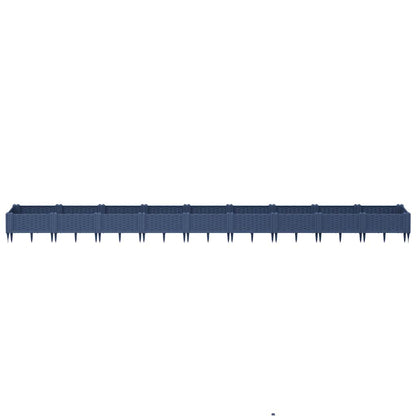 Fioriera Giardino Picchetti Grigio Blu 362,5x42,5x28,5 cm PP