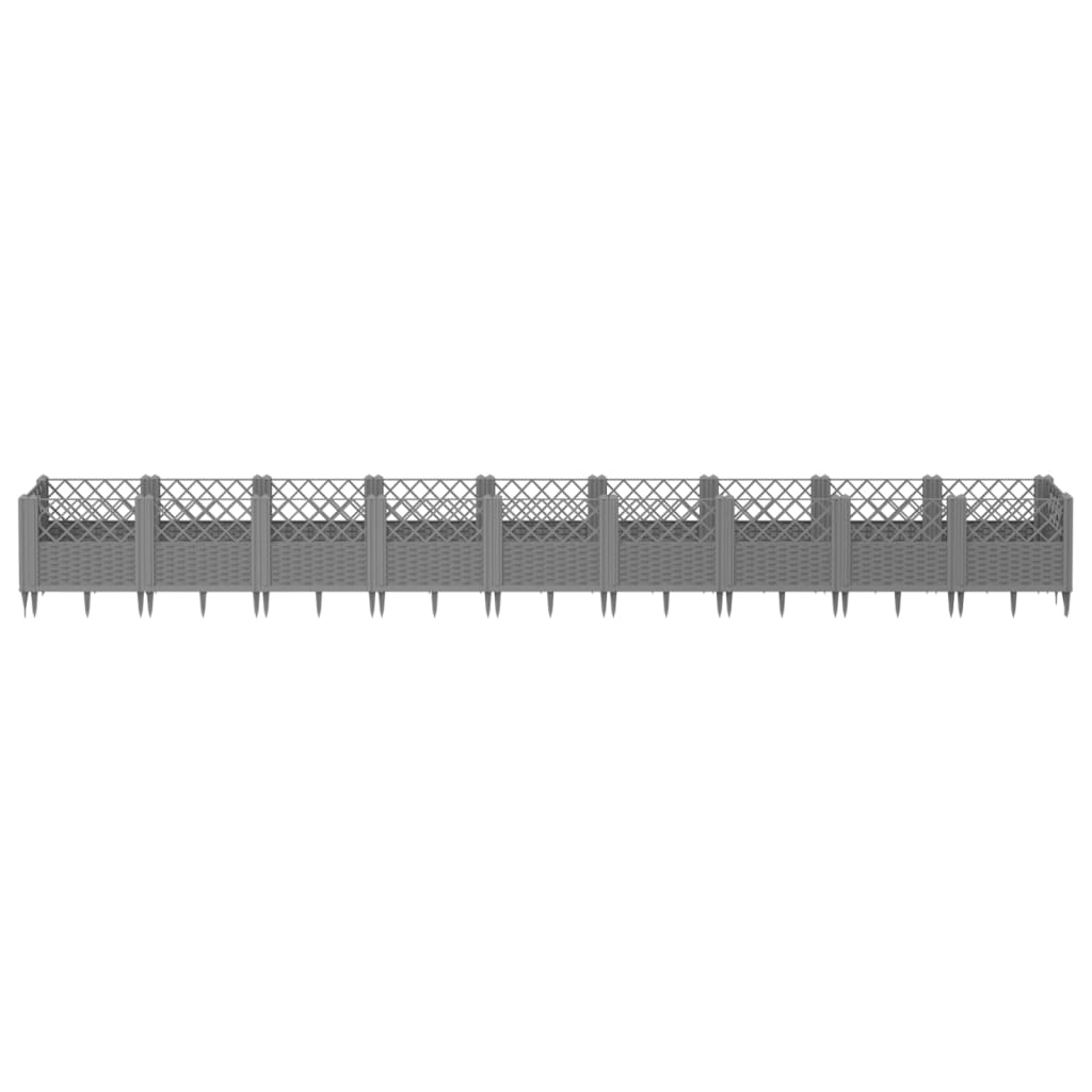 Garden Planter Light Gray Spikes 363.5x43.5x43.5 cm PP