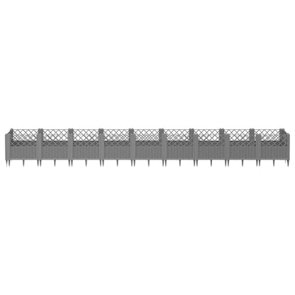 Garden Planter Light Gray Spikes 363.5x43.5x43.5 cm PP