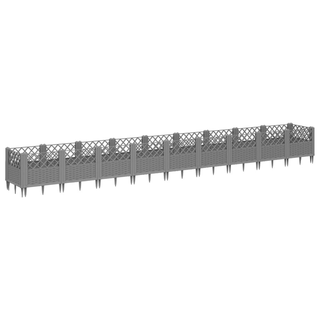 Garden Planter Light Gray Spikes 363.5x43.5x43.5 cm PP