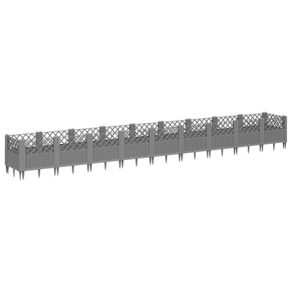 Garden Planter Light Gray Spikes 363.5x43.5x43.5 cm PP