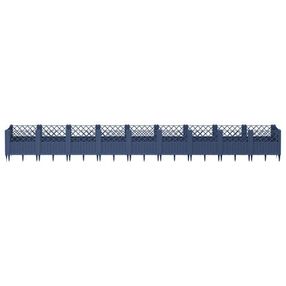 Fioriera Giardino Picchetti Grigio Blu 363,5x43,5x43,5 cm PP