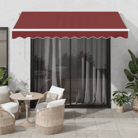 Tenda da Sole Retrattile Automatica con LED Bordò 300x250 cm