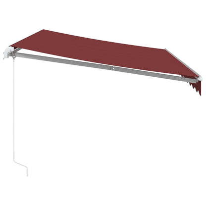 Tenda da Sole Retrattile Manuale con LED Bordò 350x250 cm | homemem39