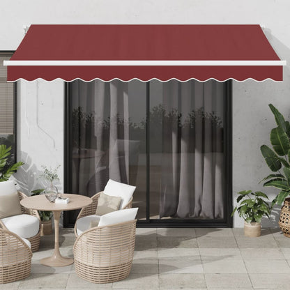 Tenda da Sole Retrattile Automatica con LED Bordò 350x250 cm