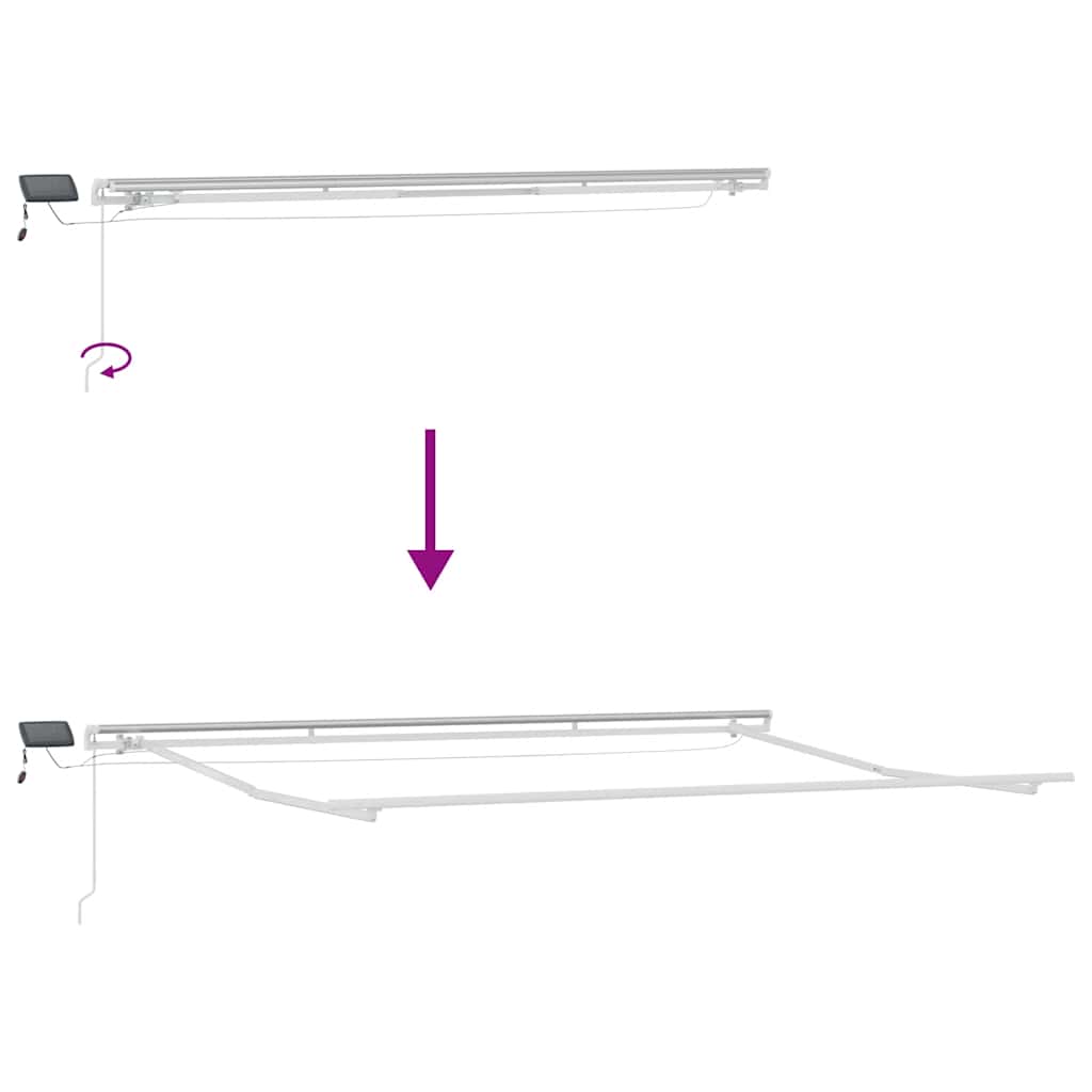 Tenda da Sole Retrattile Manuale con LED Bordò 400x300 cm - homemem39