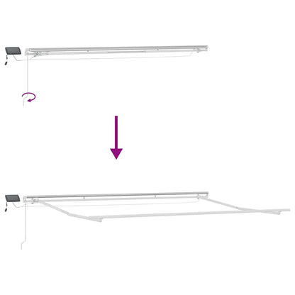 Tenda da Sole Retrattile Manuale con LED Bordò 400x300 cm - homemem39