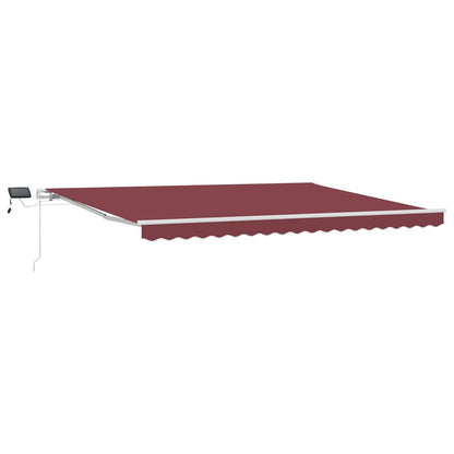 Tenda da Sole Retrattile Manuale con LED Bordò 450x300 cm | homemem39