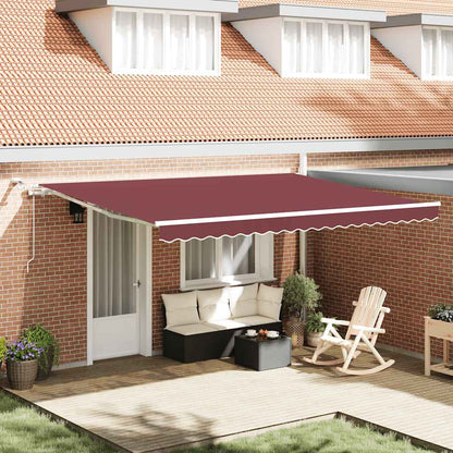Tenda da Sole Retrattile Automatica con LED Bordò 450x300 cm