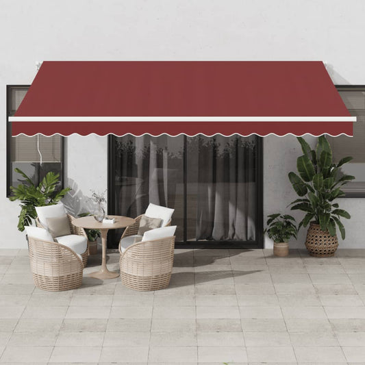 Tenda da Sole Retrattile Automatica con LED Bordò 450x300 cm