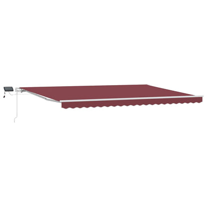 Tenda da Sole Retrattile Manuale con LED Bordò 500x300 cm | homemem39