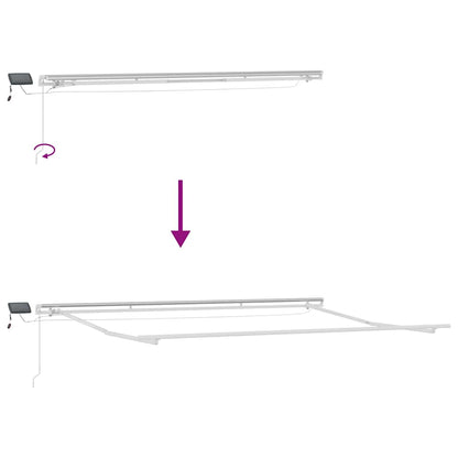 Tenda da Sole Retrattile Manuale con LED Bordò 600x300 cm | homemem39