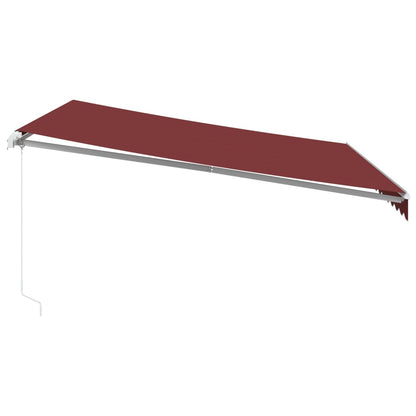Tenda da Sole Retrattile Manuale con LED Bordò 400x350 cm | homemem39