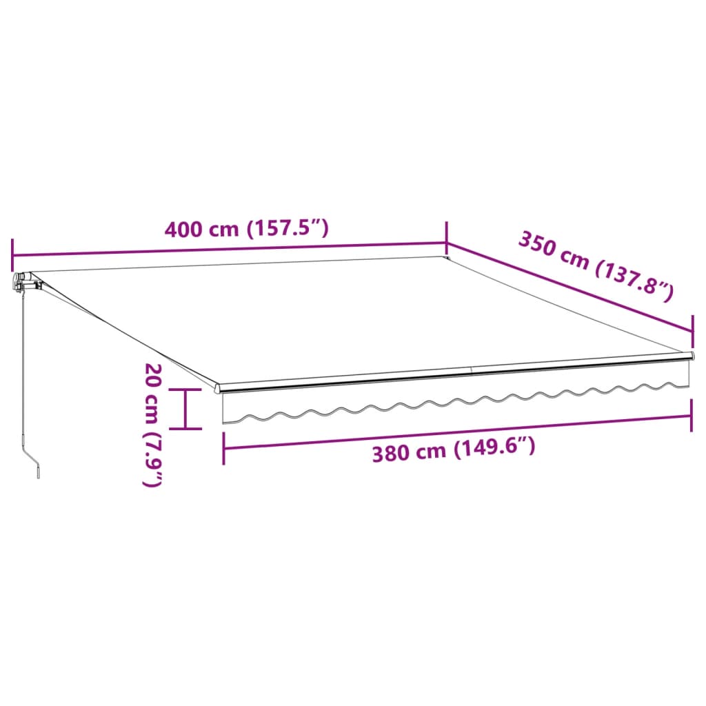 Tenda da Sole Retrattile Automatica Bordò 400x350 cm | homemem39