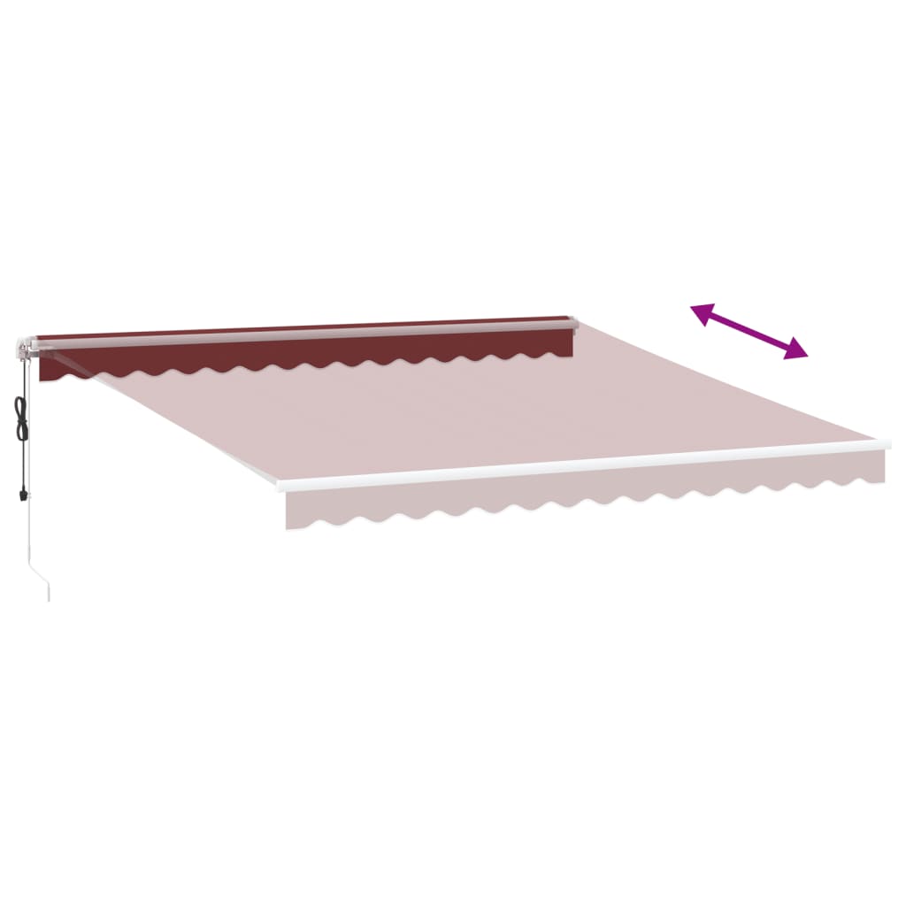 Tenda da Sole Retrattile Automatica con LED Bordò 400x350 cm