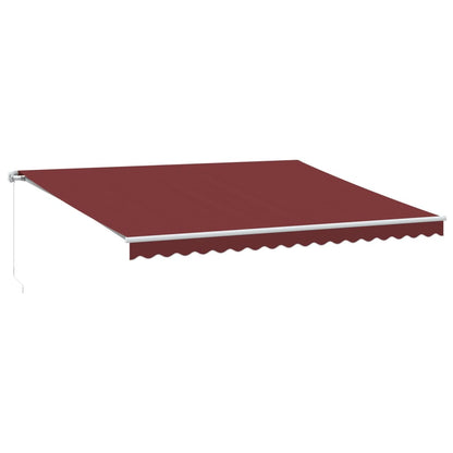 Tenda da Sole Retrattile Manuale con LED Bordò 450x350 cm | homemem39