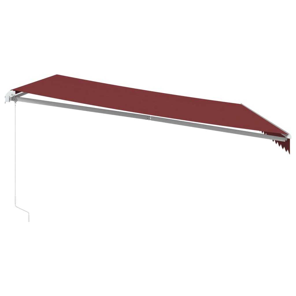 Tenda da Sole Retrattile Manuale con LED Bordò 450x350 cm | homemem39