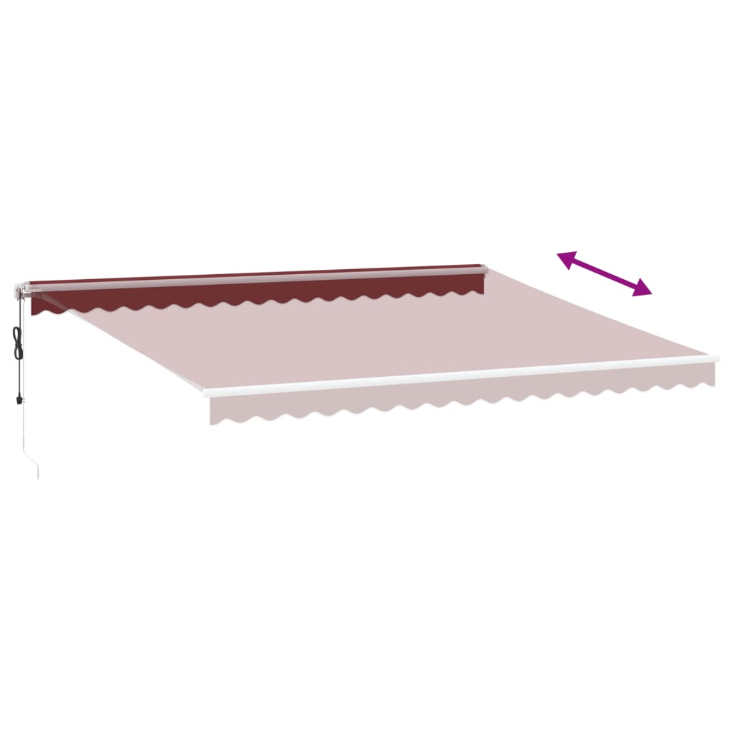 Tenda da Sole Retrattile Automatica con LED Bordò 450x350 cm | homemem39