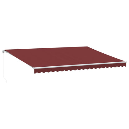 Tenda da Sole Retrattile Manuale con LED Bordò 500x350 cm | homemem39