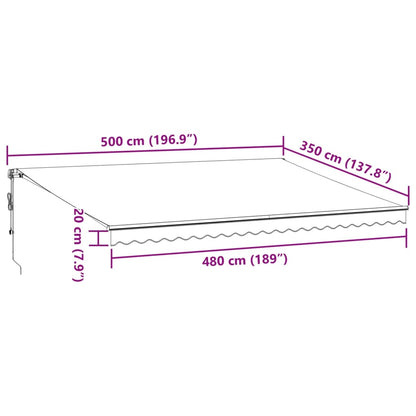 Tenda da Sole Retrattile Automatica Bordò 500x350 cm | homemem39