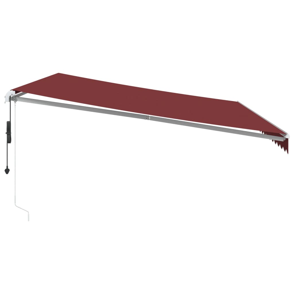 Tenda da Sole Retrattile Automatica con LED Bordò 500x350 cm