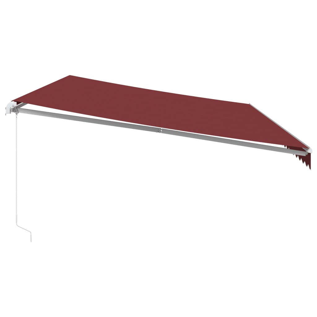 Tenda da Sole Retrattile Manuale con LED Bordò 600x350 cm | homemem39