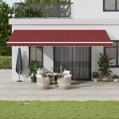 Tenda da Sole Retrattile Manuale con LED Bordò 600x350 cm | homemem39