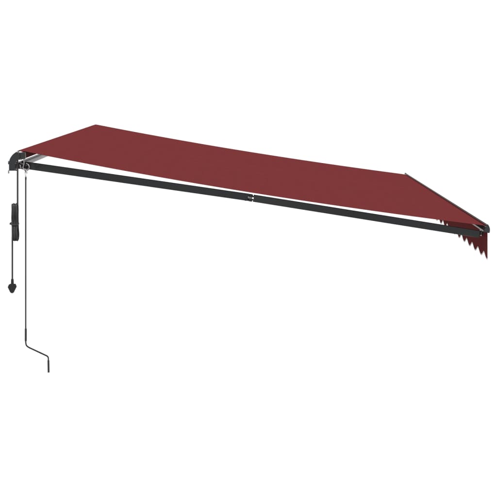 Tenda da Sole Retrattile Automatica con LED Bordò 450x350 cm | homemem39