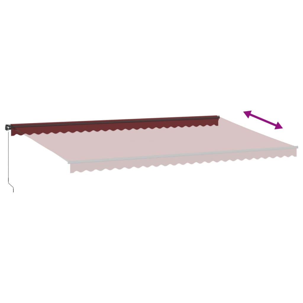 Tenda da Sole Retrattile Manuale Bordò 600x350 cm | homemem39