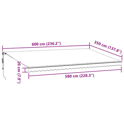 Tenda da Sole Retrattile Automatica Bordò 600x350 cm | homemem39