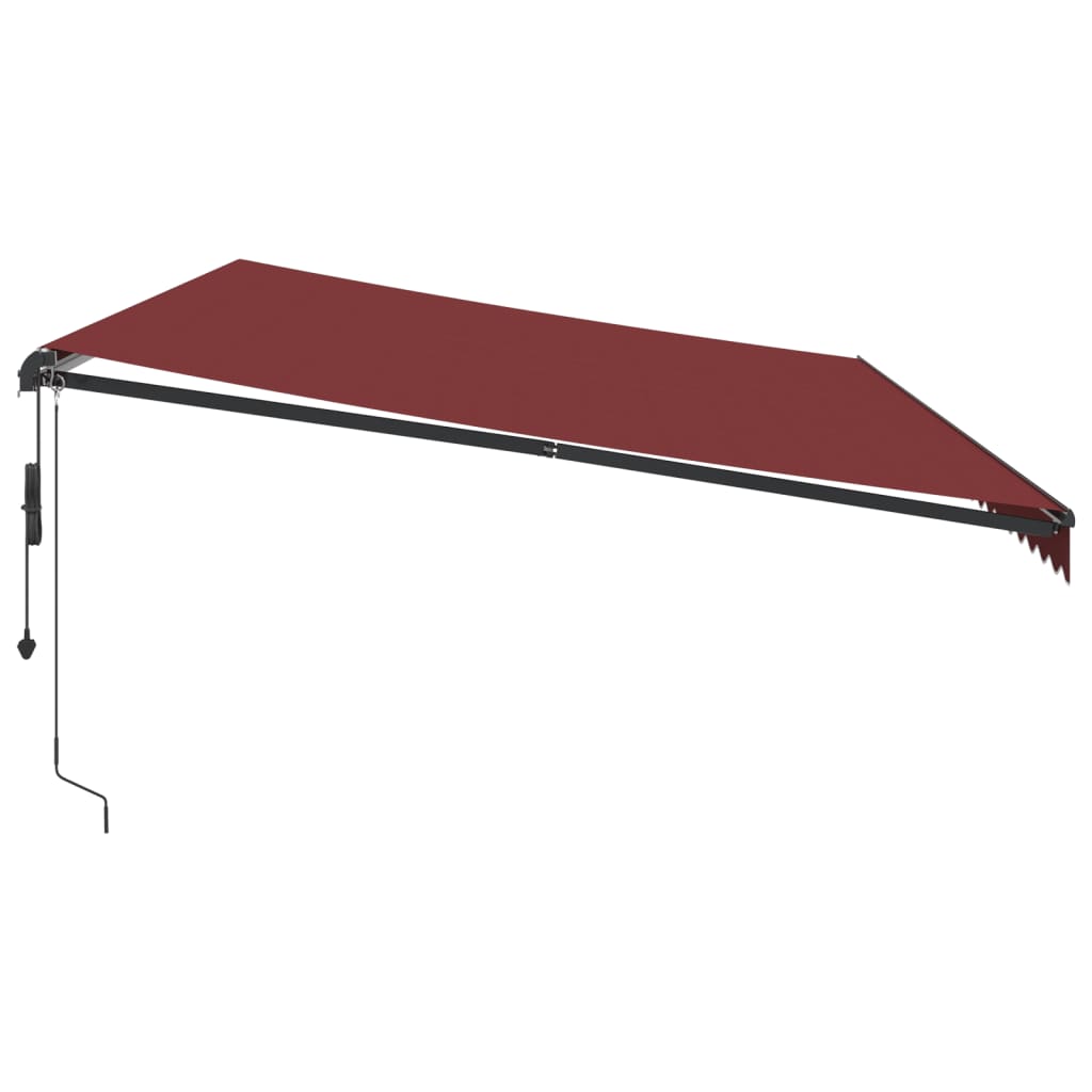 Tenda da Sole Retrattile Automatica con LED Bordò 600x350 cm | homemem39