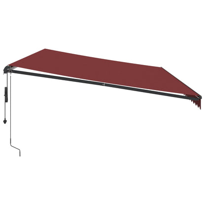 Tenda da Sole Retrattile Automatica con LED Bordò 600x350 cm | homemem39