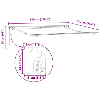 Tenda da Sole Retrattile Manuale Bordò 300x250 cm | homemem39