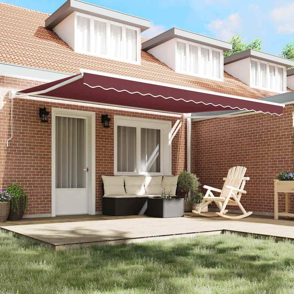 Tenda da Sole Retrattile Manuale Bordò 450x300 cm | homemem39