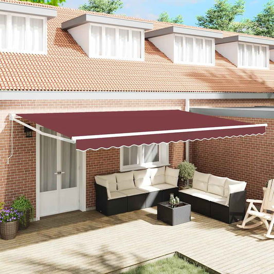 Tenda da Sole Retrattile Manuale Bordò 500x300 cm | homemem39