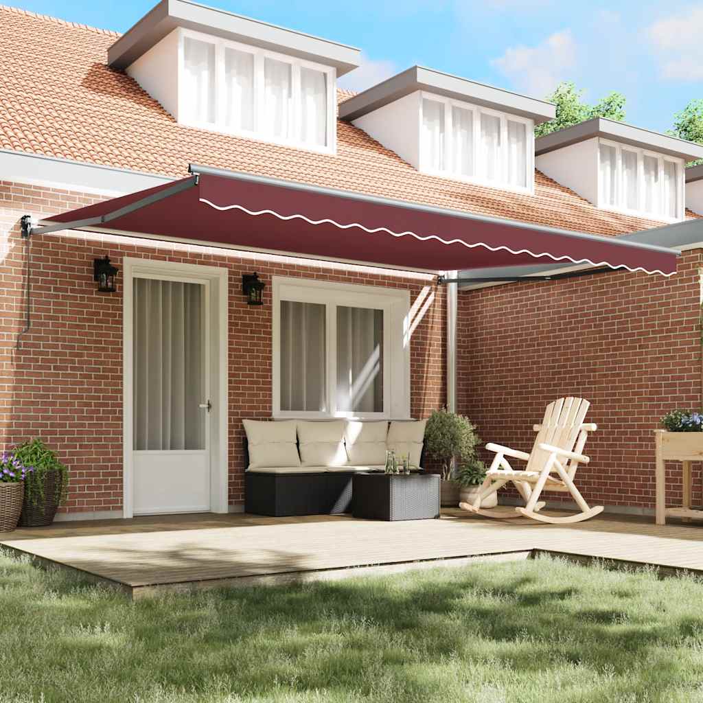 Tenda da Sole Retrattile Manuale Bordò 450x300 cm | homemem39