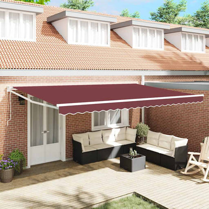 Tenda da Sole Retrattile Automatica Bordò 500x300 cm | homemem39
