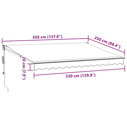 Tenda da Sole Retrattile Automatica Bordò 350x250 cm