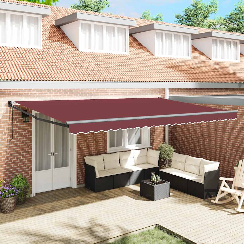 Tenda da Sole Retrattile Automatica Bordò 500x300 cm | homemem39