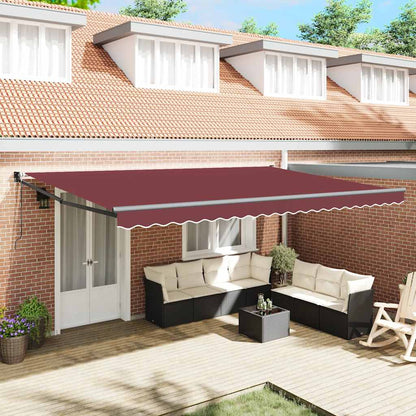 Tenda da Sole Retrattile Automatica Bordò 500x300 cm | homemem39