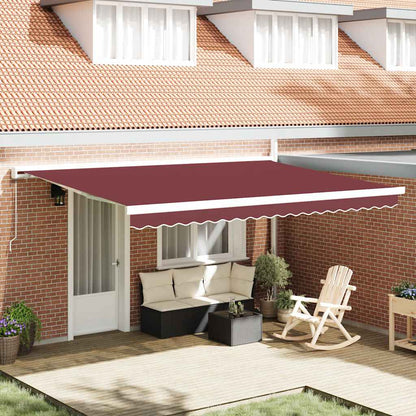 Tenda da Sole Retrattile Manuale Bordò 450x300 cm | homemem39