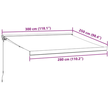 Tenda da Sole Retrattile Manuale Bordò 300x250 cm