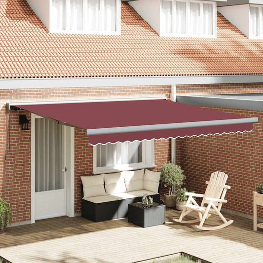 Tenda da Sole Retrattile Manuale Bordò 400x300 cm - homemem39