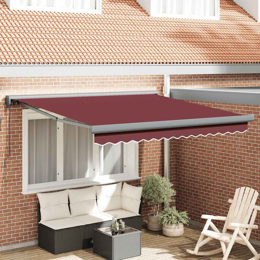 Tenda da Sole Retrattile Automatica Bordò 300x250 cm - homemem39